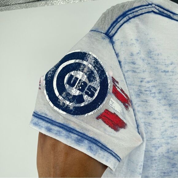 5th & Ocean Women’s Chicago Cubs Baseball Burnout V-Neck Short Sleeve Tee Small - Picture 11 of 12